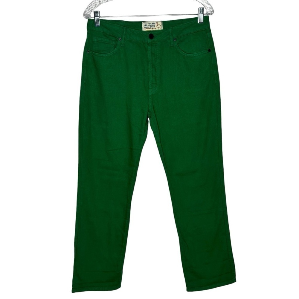 Sandrine Rose x Free People Womens Kelly Sapin Green Jean Straight Fit Size 29 - Picture 4 of 16